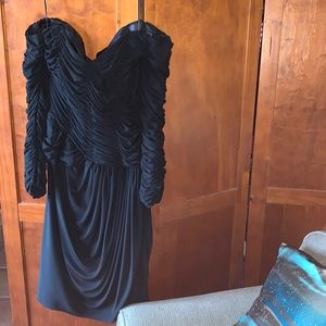 Vintage Victor Costa for Neiman Marcus Ruched Off Shoulder Dress